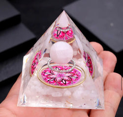 Rose Quartz natural stone pyramid / Ροζ Χαλαζίας