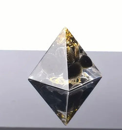 Black obsidian natural stone pyramid