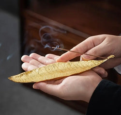 incense holder gold leaf