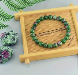 Natural stone beaded bracelet handmade for women and men with Ruby and Emerald natural stones