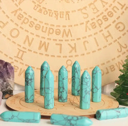 Turquoise blue stone “small tower shape” / Τιρκουάζ