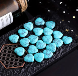 Turquoise blue stone “heart shape” per piece / Τιρκουάζ