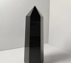 Black Obsidian natural stone tower shape / Οψιδιανος
