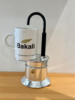 Coffee maker metallic silver for espresso