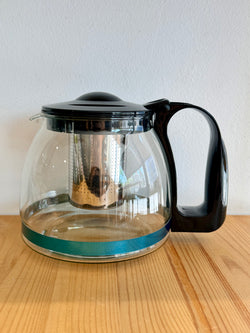 Tea pot glass with plastic handles