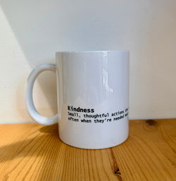 Cup with word meaning-Kindness-