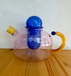 Tea pot glass colorful