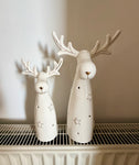 2 reindeer decoration ceramic