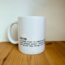 Cup with word meaning- Faith-