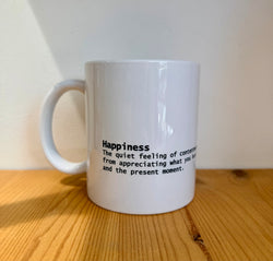 Cup with word meaning-Happiness-
