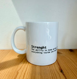Cup with word meaning-Strength-