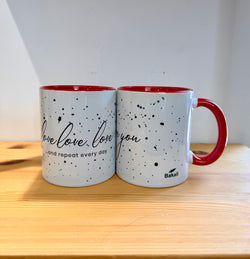 Cup with quotes-Love love love…and repeat every day-