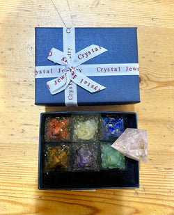 Energetic pyramid set from gemstones