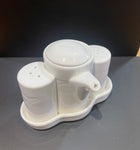 Salt, pepper and olive oil pots