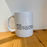 Cup with word meaning-Belief-