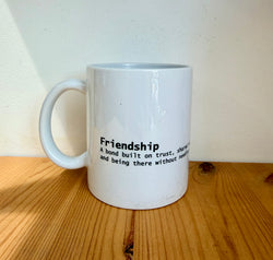 Cup with word meaning-Friendship-