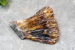 Amber calcite crystal