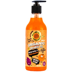 Natural shower gel organic basil and mandarin